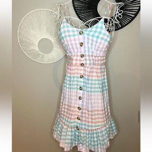 Plaid button up dress